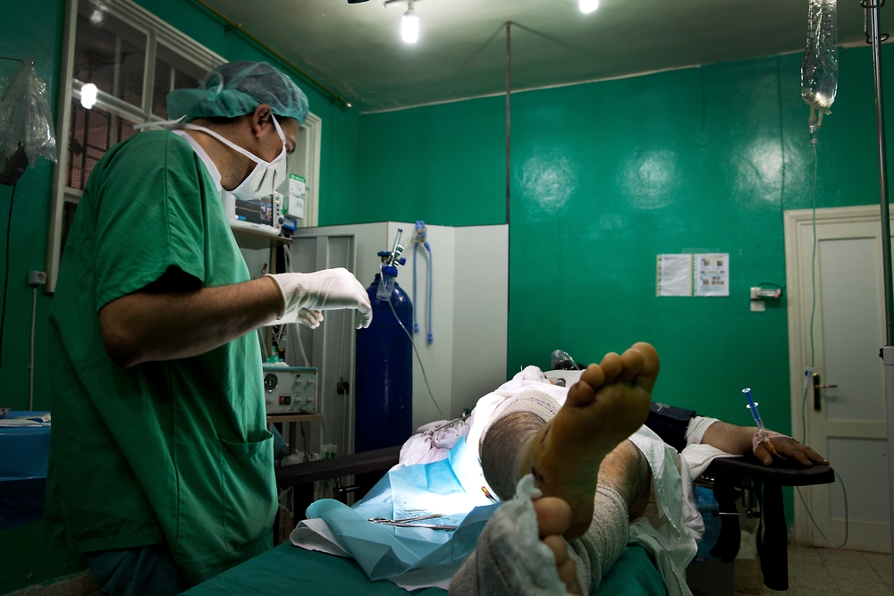 시리아 북부 알레포에 있는 국경없는의사회 병원 내 수술실. ⓒ MSF/Anna Surinyach