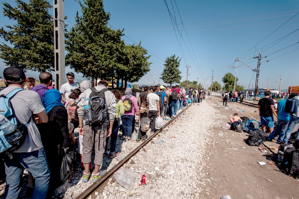 그리스와 마케도니아의 국경을 넘기위해 대기중인 난민들 ⓒBorja Ruiz Rodriguez/MSF