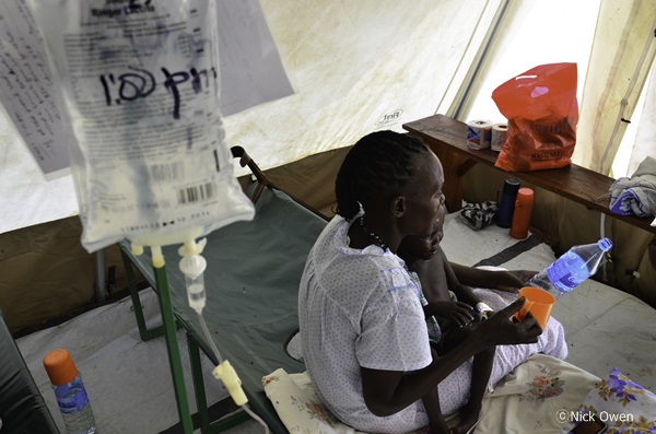 남수단 주바 국경없는의사회 콜레라 치료센터에서 치료를 받는 중인 환자