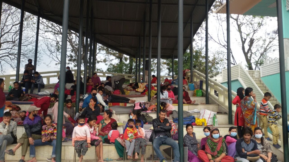 카트만두 시내에 있는 투디켈 임시캠프, 수천명의 사람들이 이곳에 머물고 있다. ©MSF