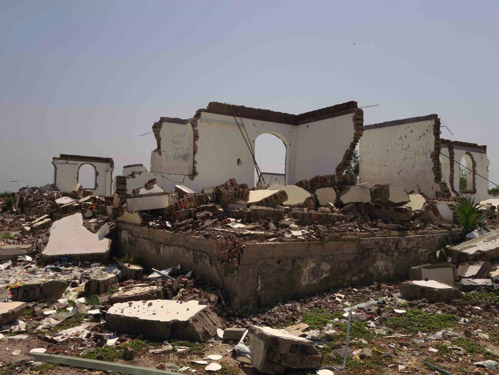 종글레이 주 북부 폼 엘-제라프 지역에 있는 병원이 최근 완전히 파괴된 모습 ⓒMSF