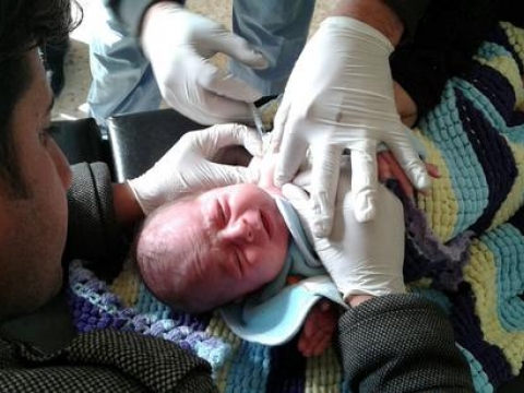 시리아 북부에서 진행되는 정기 예방접종. ⓒ MSF